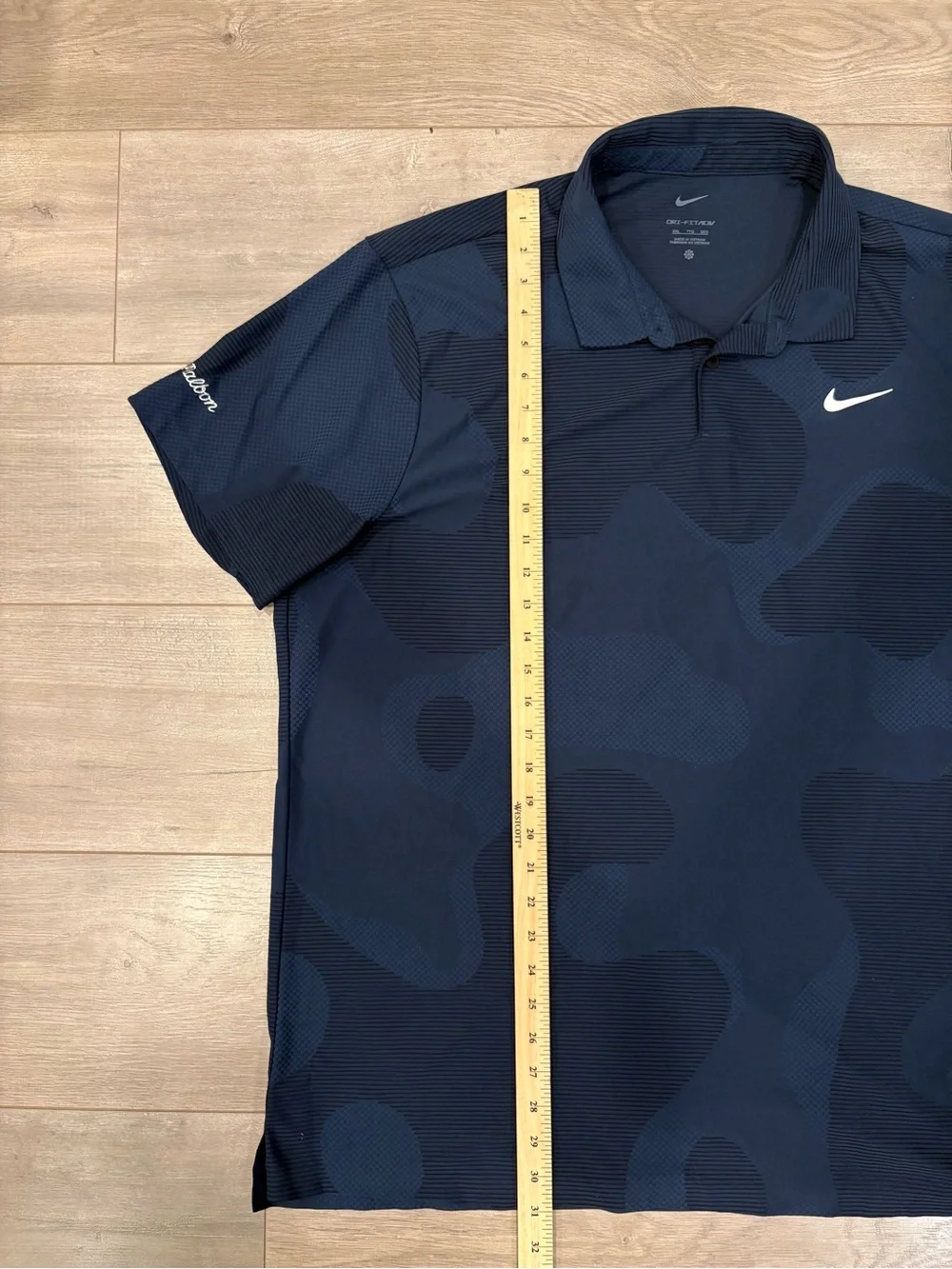 Nike x Malbon Golf Dri Fit ADV Tour Polo Shirt XXL Blue Camo